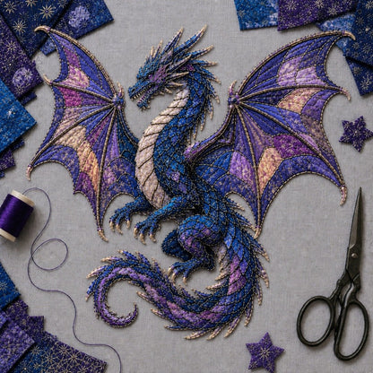 ⏳ Last Day 49% OFF – 🌙 Beginner-Friendly Mythic Wilds DIY Layered Patchwork Art Kit | Complete Kit with Patterned Fabrics, Sewing Materials & Step-by-Step Guide Included 💕
