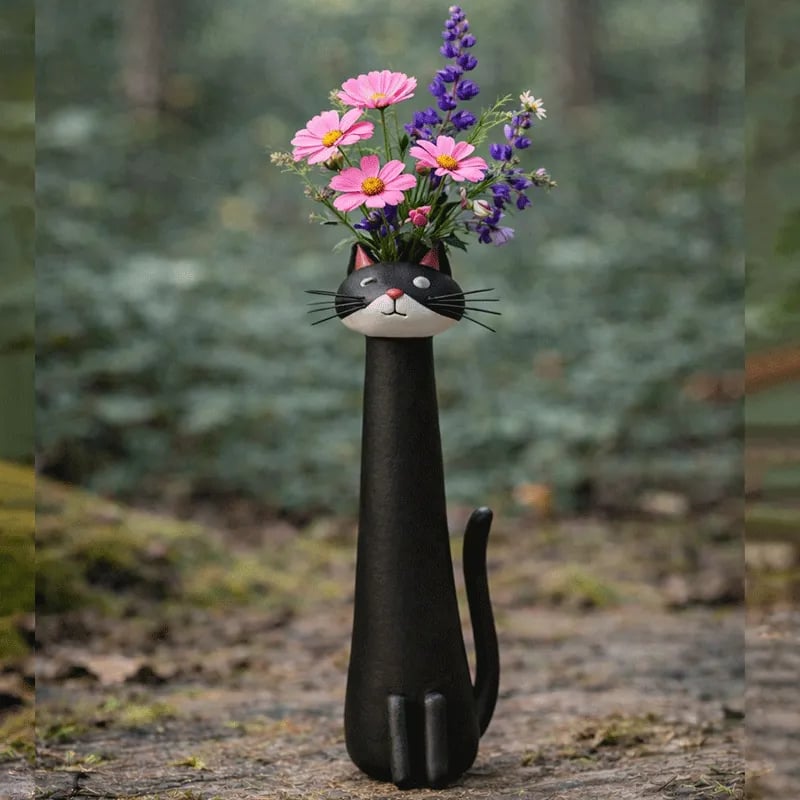 🔥 😻Handcrafted Quirky Ceramic Cat Vase