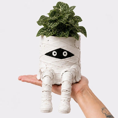 Halloween Whimsical Hanging Leg Planter Handcrafted Fall Skeleton Decor