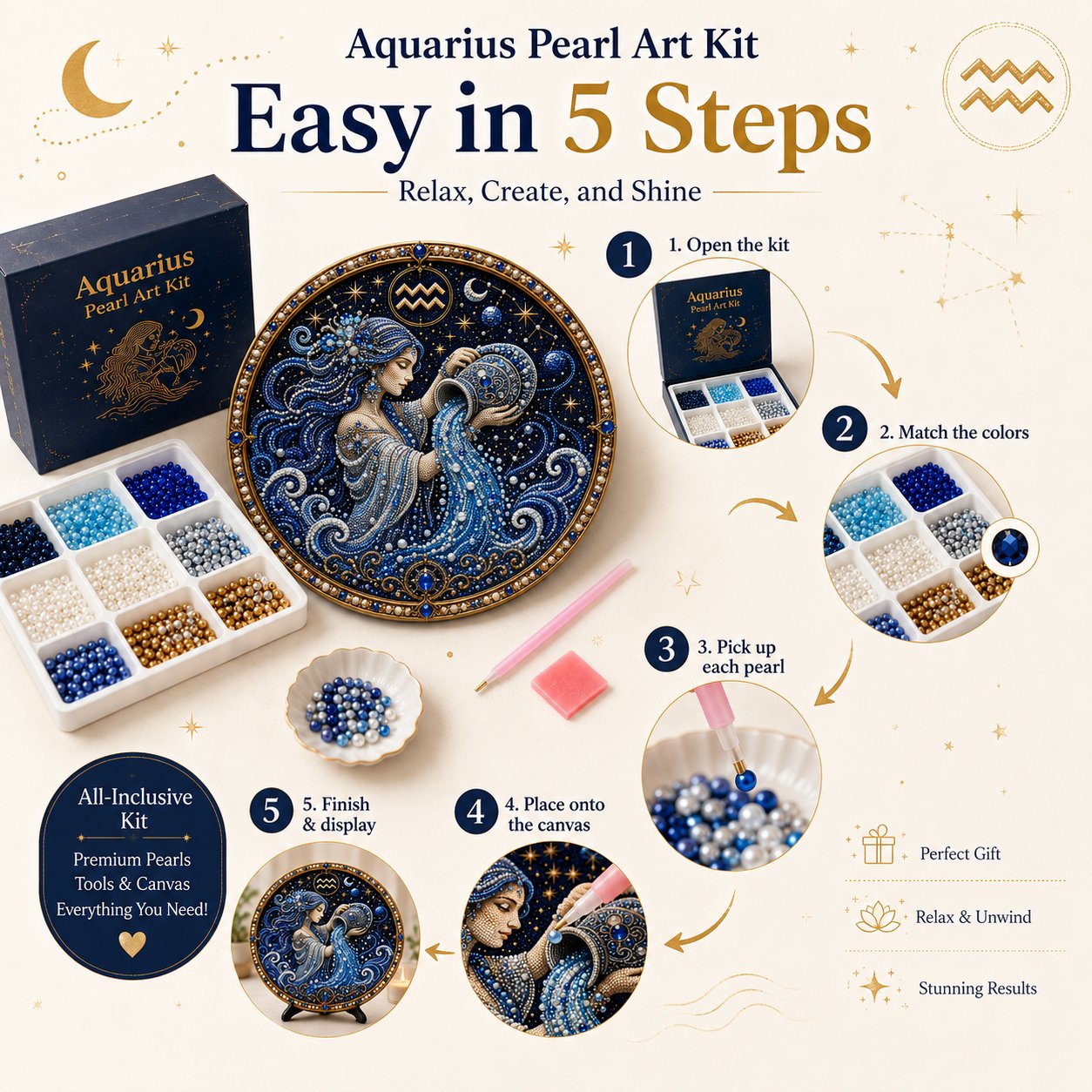 🔥HOT SALE 49% OFF – ✨ Premium 3D Pearl 12 Zodiac Signs Art Kit | Luxury Flocked Canvas with Scratch-Resistant Non-Fading Pearl Beads DIY Handmade Astrology Decor ♈🌙💎