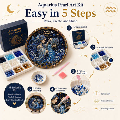 🔥HOT SALE 49% OFF – ✨ Premium 3D Pearl 12 Zodiac Signs Art Kit | Luxury Flocked Canvas with Scratch-Resistant Non-Fading Pearl Beads DIY Handmade Astrology Decor ♈🌙💎