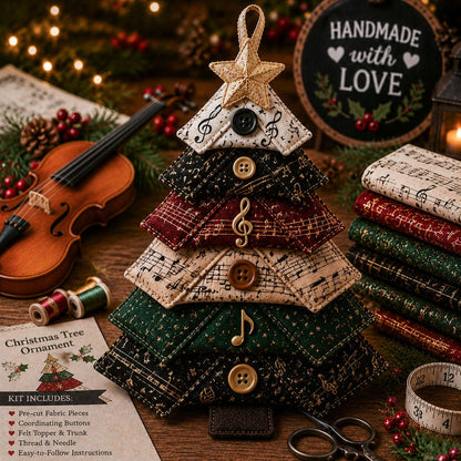 Layered Fabric Tree Ornament DIY Sewing Kit