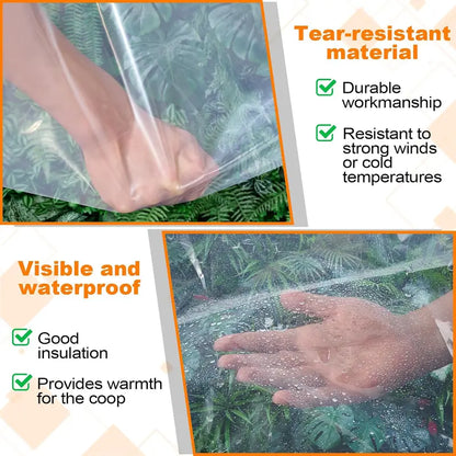 🌂Clear Waterproof PE Tarp, Transparent Outdoor Cover with Metal Grommets