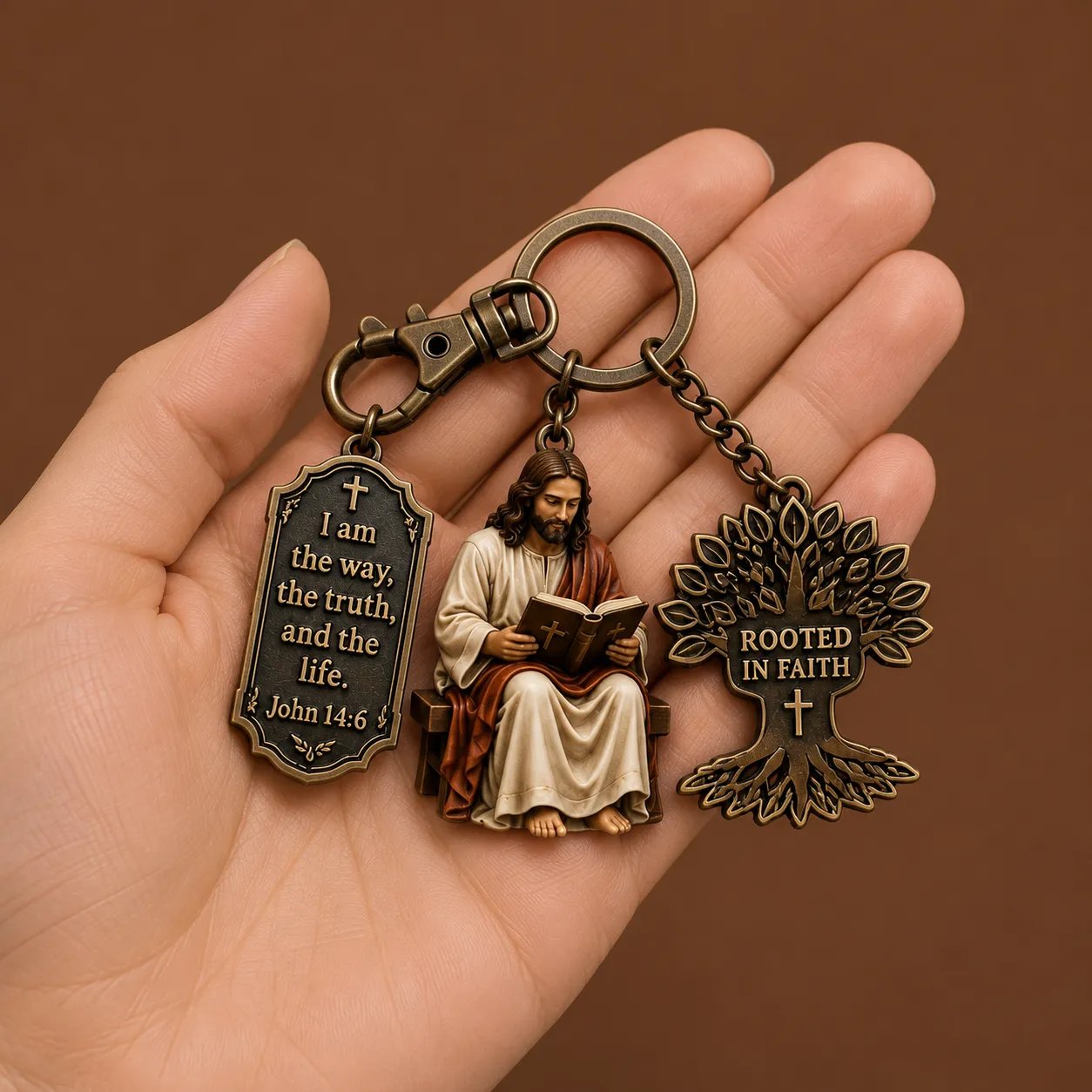 🔥DERNIER JOUR 50% DE RÉDUCTION - ✝Porte-clés Lecture de Jésus