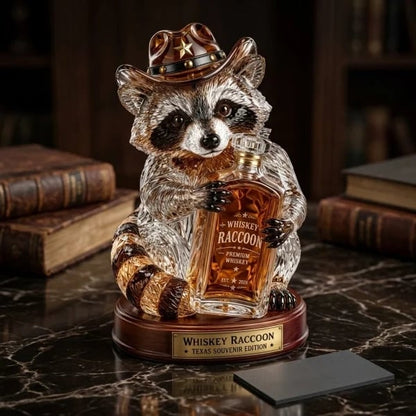 🦝 Statue en cristal de raton laveur Wild West Whiskey