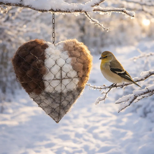 Cœur en fibres fait main pour la nidification des oiseaux 🕊️