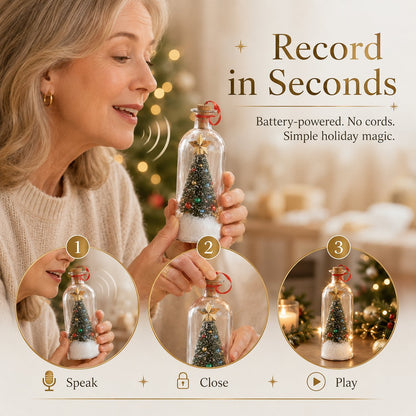 🎄 Last Day 50% OFF🔥Voice Recording Christmas Tree Glass Bottle Holiday Keepsake Centerpiece🔥