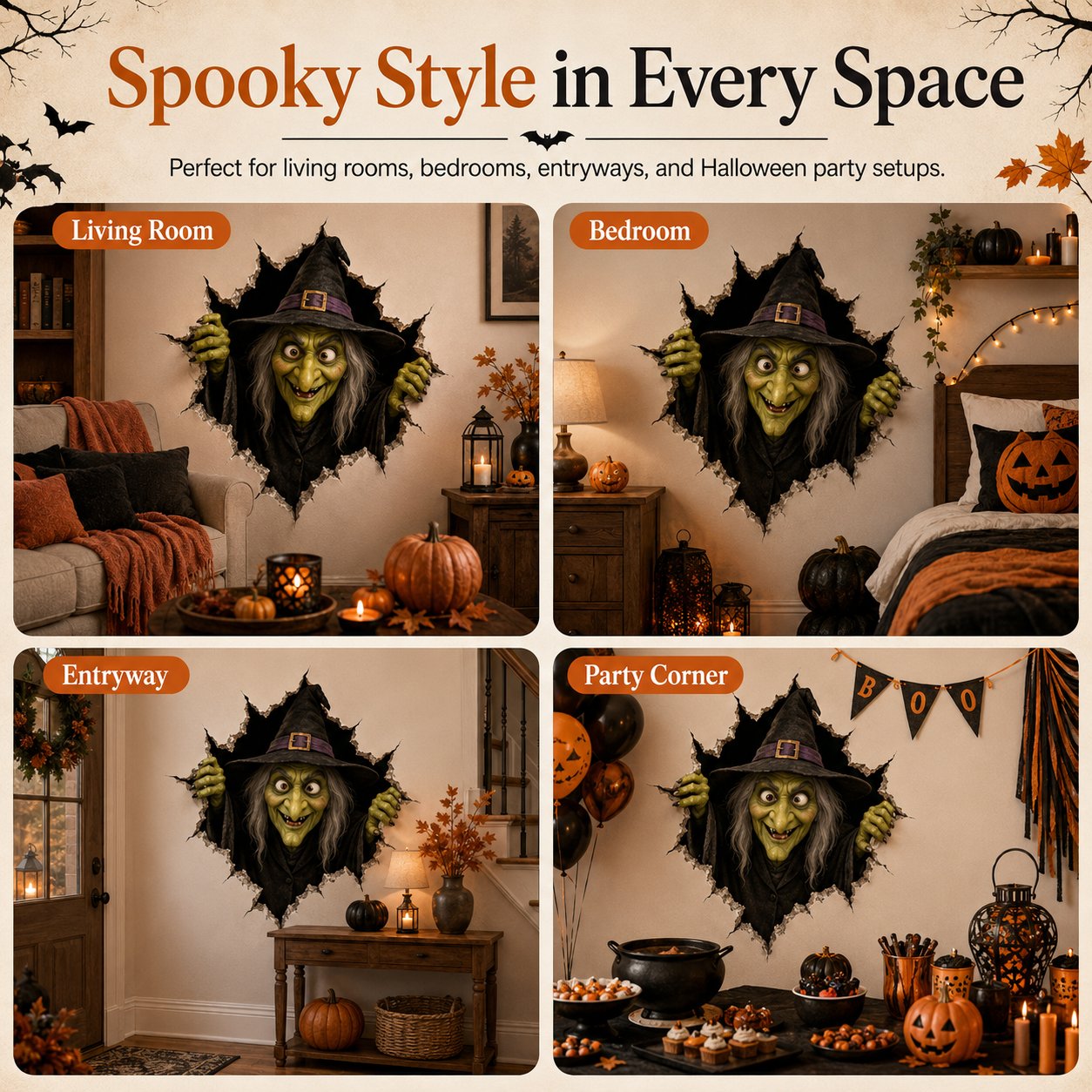 🔥 Last Day 50% OFF - 🎃Halloween Break-In 3D Wall Decals
