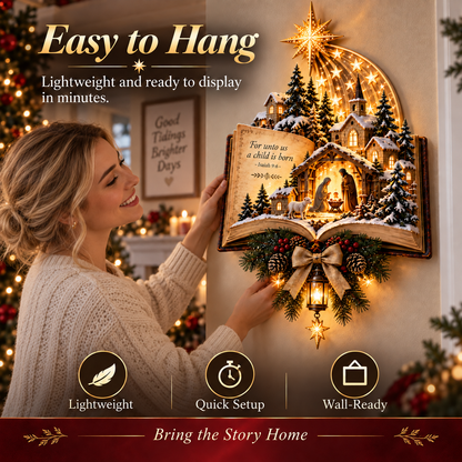 ✨Last Day 49% OFF✨✝️ A Story That Still Shines™ – Lighted Nativity Christmas Wall Decor✨🎄