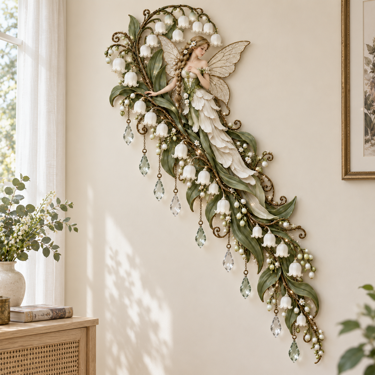 🌹🧚‍♀️ Enchanted Fairy Flower Wall Light ✨ Cascading Floral Home Decor