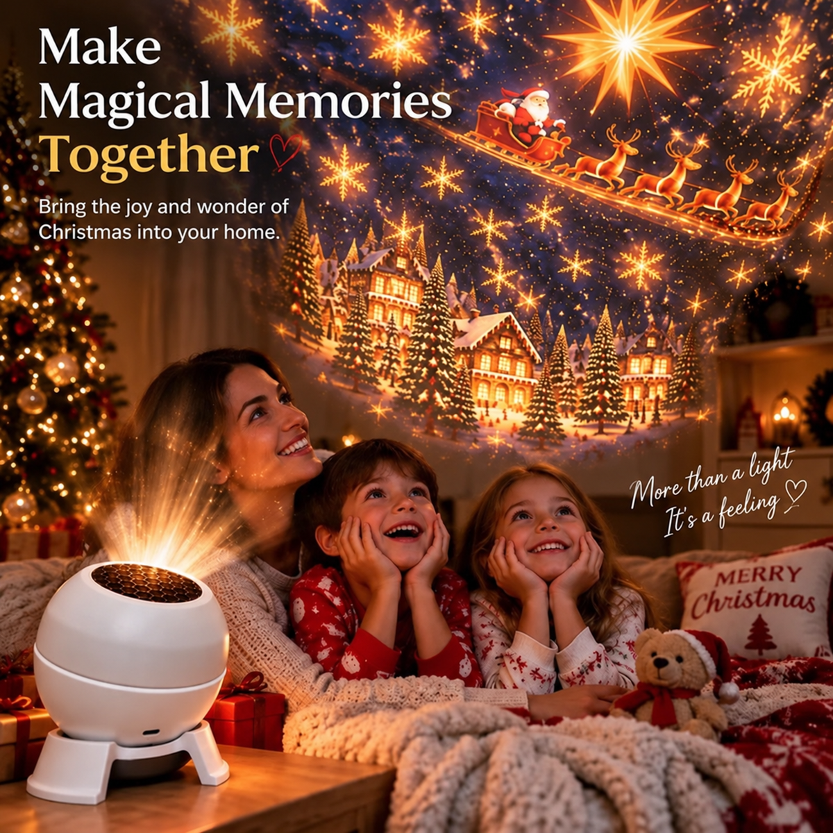💡 Turn Any Room Into a Christmas Wonderland – Holiday Projection Night Light
