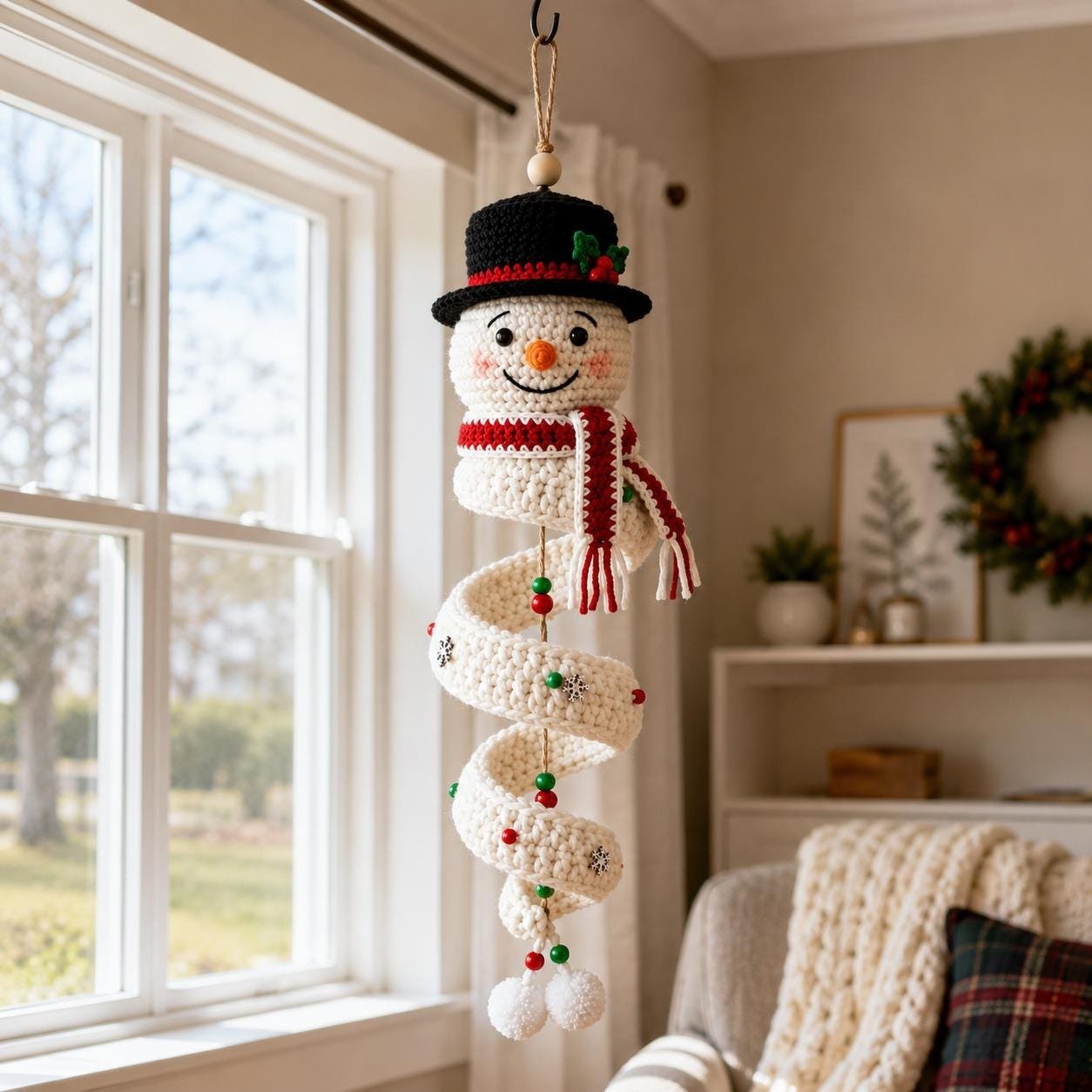 🔥Last Day 50% OFF - 🎅🌲Crochet Snowman Spiral Oranment DIY Kit