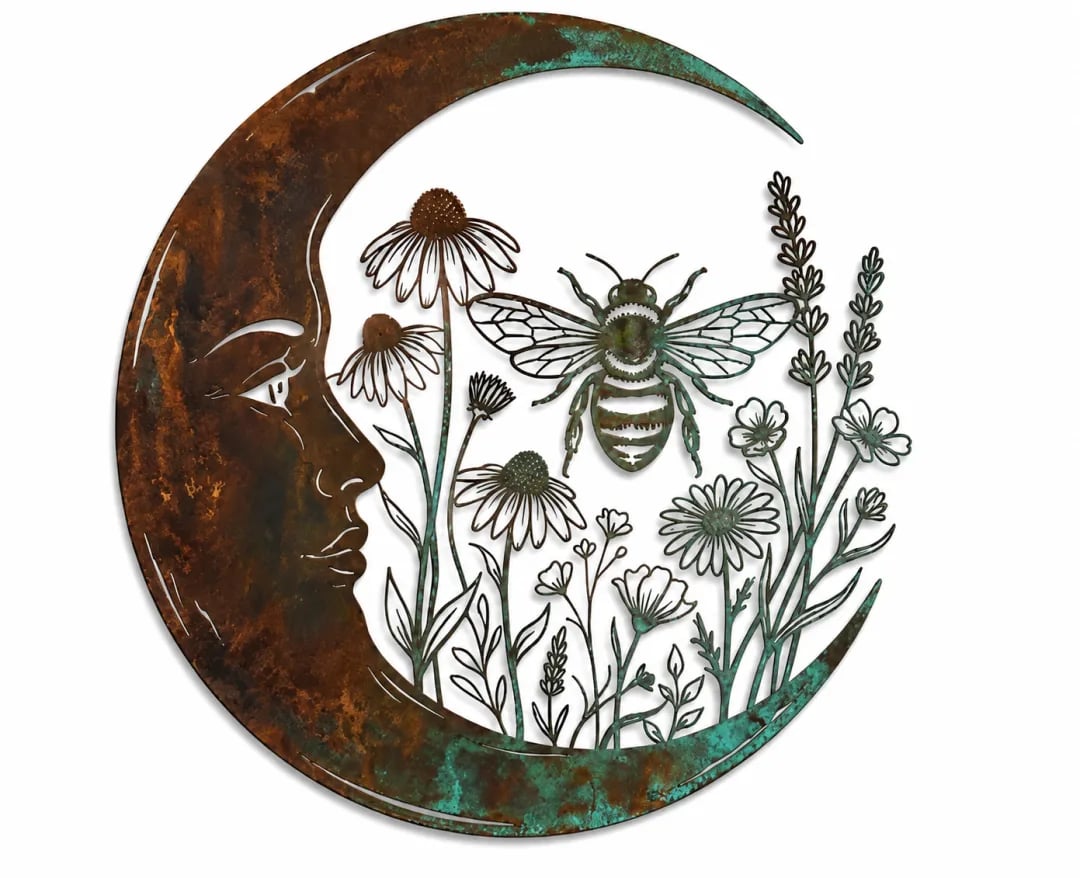 🏆Limited Time Sale 49% OFF 🌜️🐝Crescent Moon Bee Wall Decor