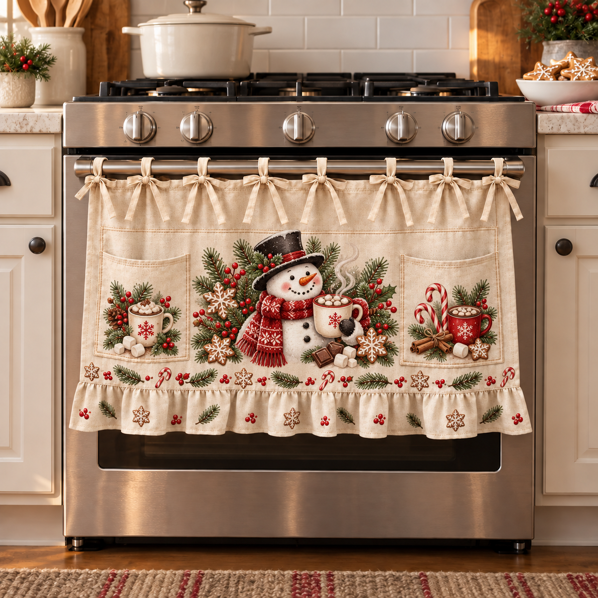 ⏳ Last Day 49% OFF – 🎄 Christmas Tie-On Pocket Curtain Collection