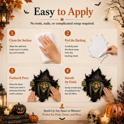 🔥 Last Day 50% OFF - 🎃Halloween Break-In 3D Wall Decals