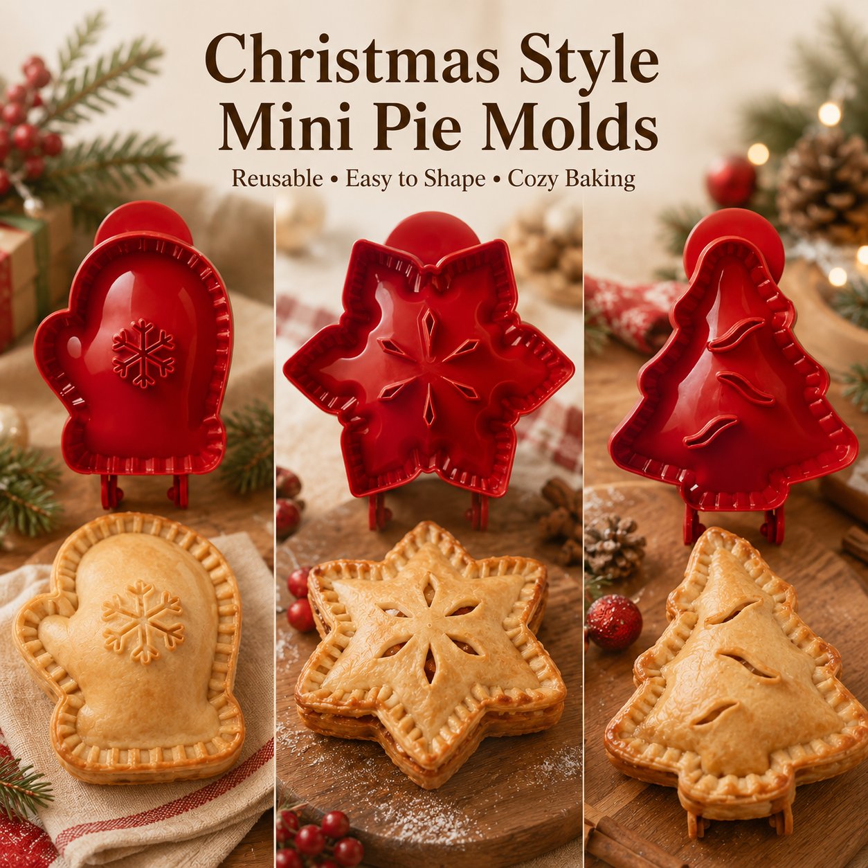 🥧 Beginner-Friendly Reusable Mini Hand Pie Press Mold | 6 Fun Shapes for Easy Filling, Shaping & Sealing of Homemade Pies and Pastries 🍎✨
