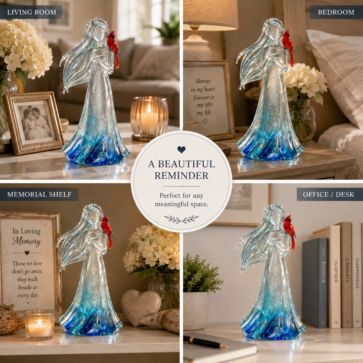 💃🐦Cardinal Memorial Woman Figurine – ❤️Crystal-Inspired Remembrance Gift for Loved Ones(📦Buy 2 Free Shipping)