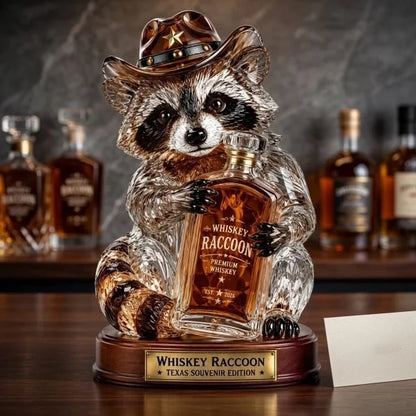 🦝 Statue en cristal de raton laveur Wild West Whiskey