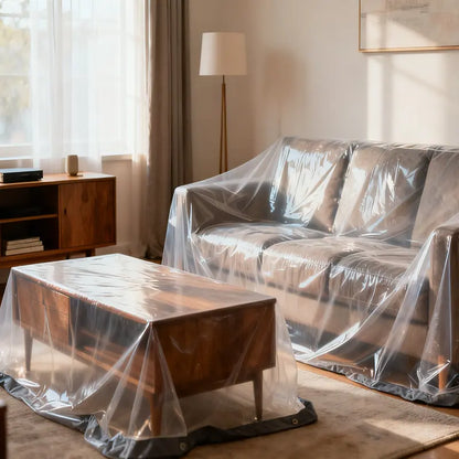 🌂Clear Waterproof PE Tarp, Transparent Outdoor Cover with Metal Grommets