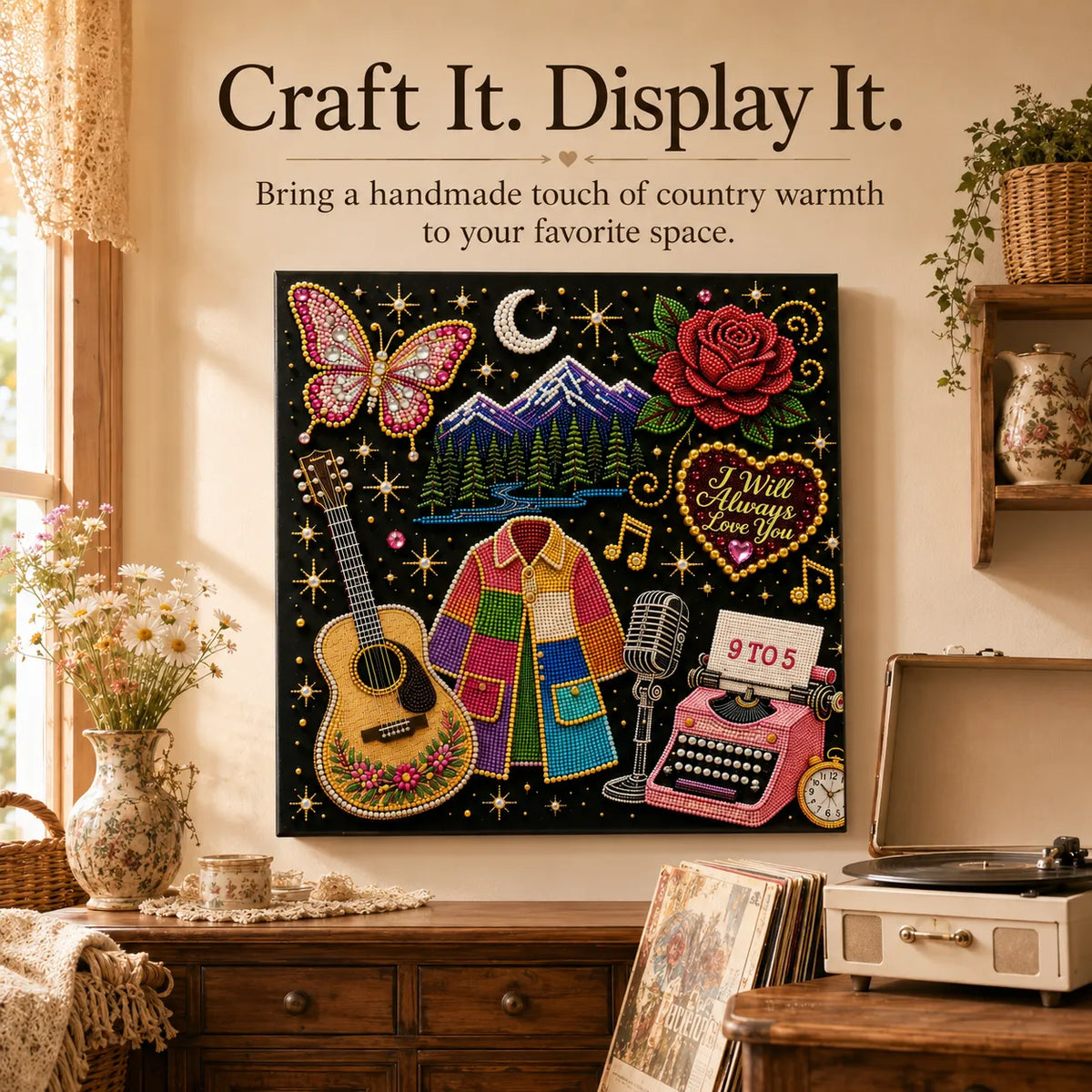 💥 LAST DAY 49% OFF – 🎤 Premium 3D Pearl Dolly Country Music Tribute Art Kit | Luxury Flocked Canvas with Scratch-Resistant Non-Fading Acrylic Resin Pearls & Faceted Drills DIY Keepsake Decor 💎✨