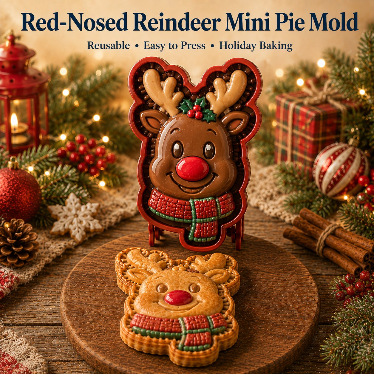🎄 9-Design Christmas Mini Pie Mold Collection🥧✨