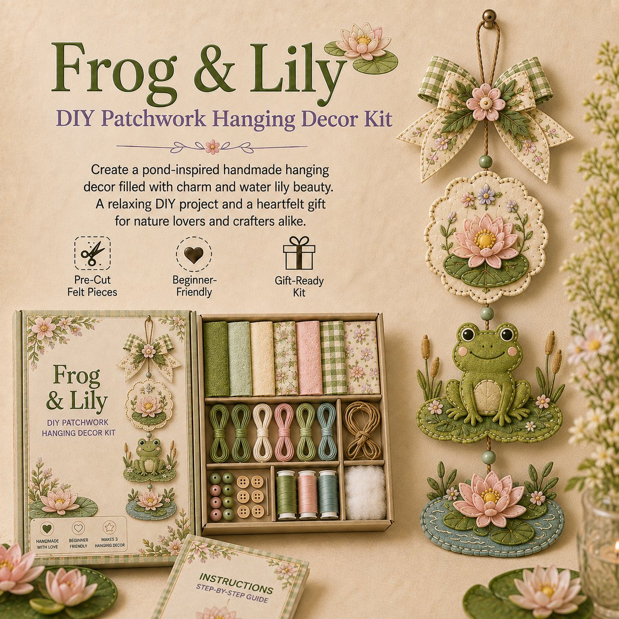 🔥Last Day BUY 3 GET 1 FREE✨ DIY Patchwork Hanging Decor Kit | A Heartfelt Handmade Decoration Full of Love & Memories