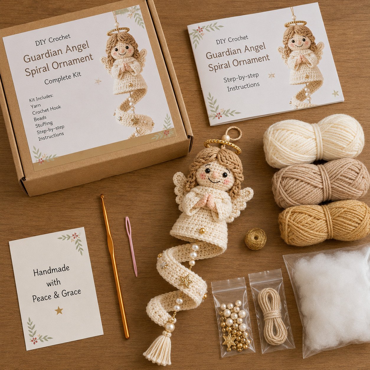 🔥LAST DAY 50% OFF - ✨ DIY Crochet Blessed Mother Spiral Hanging Ornament Kit – Handcraft a Heavenly Keepsake 🙏🧶