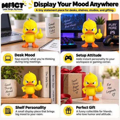 🦆 Sassy Grumpy Duck Desktop Figurine | 3D Printed Funny Office Decor & Gaming Setup Ornament✨🎄