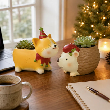 🌿Whimsical Christmas Animal Succulent Planters 🎁