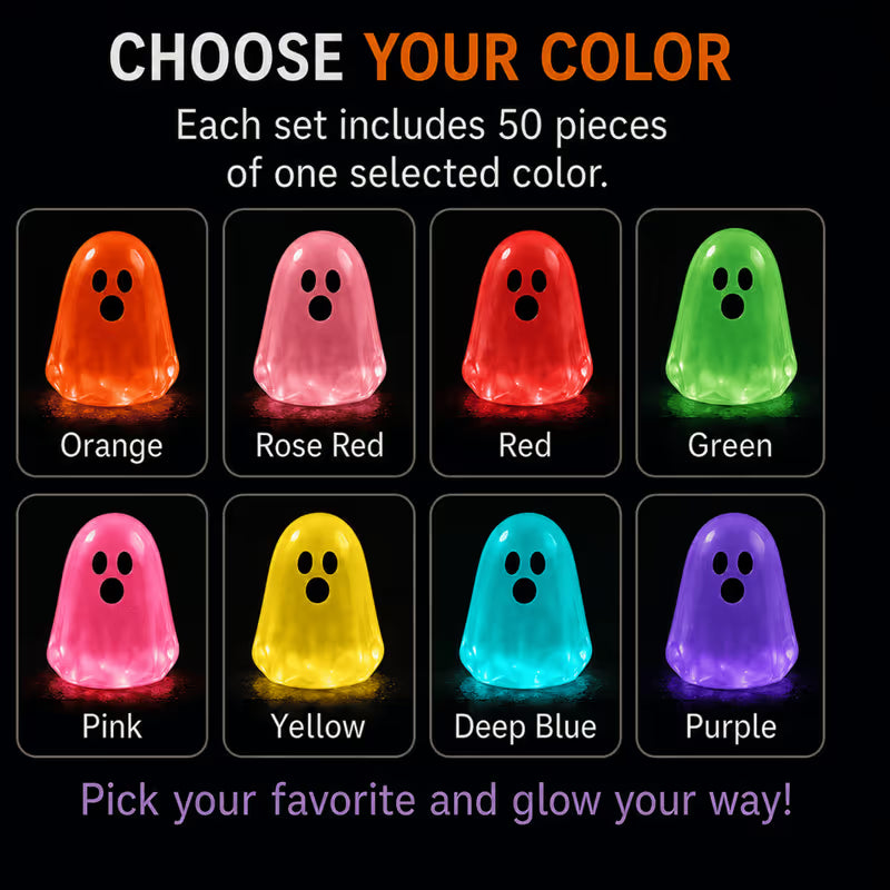 ⏳ Last day 50% OFF – 👻Glow In Dark Cute Ghost Resin Bead Set