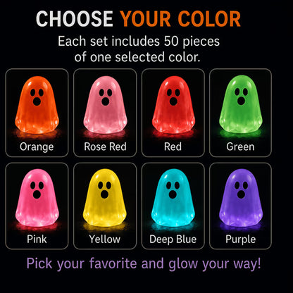 ⏳ Last day 50% OFF – 👻Glow In Dark Cute Ghost Resin Bead Set