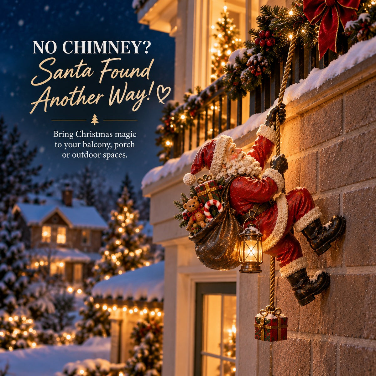 No chimney Santa found another way Christmas wall decor