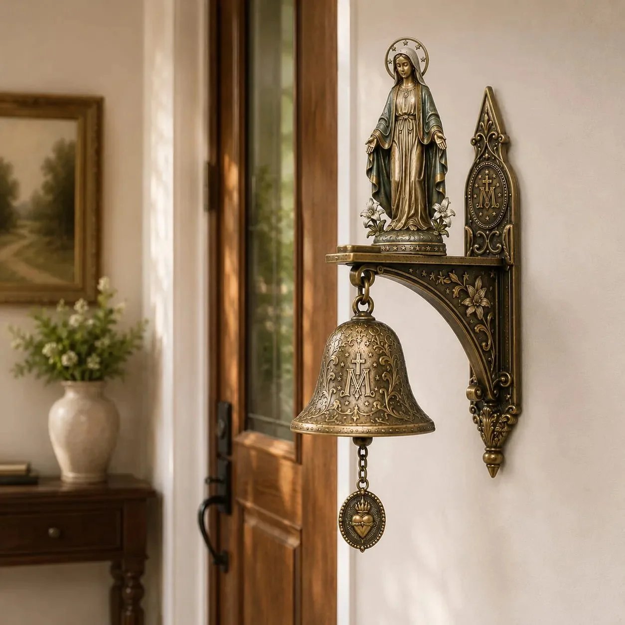🔥HOT SALE🔥🙏 Our Lady of Grace Wall Bell – A Gift of Faith, Grace & Love 🔔