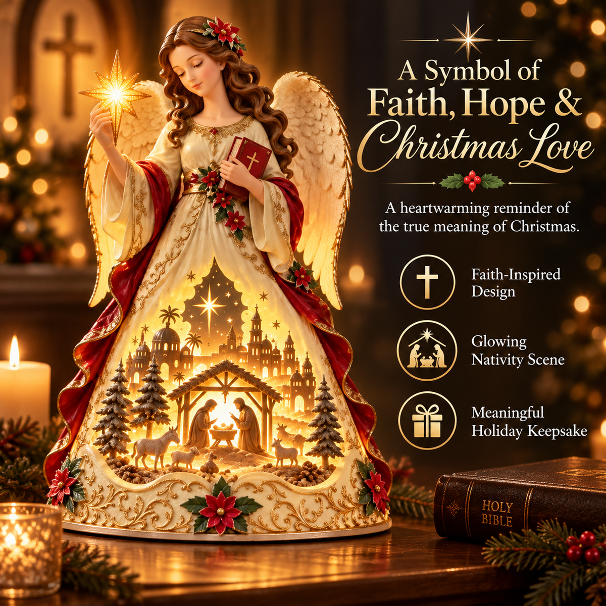 👼🪽Last Day 50% OFF ✨ Christmas Angel Nativity Light – Bring The True Meaning Of Christmas Home
