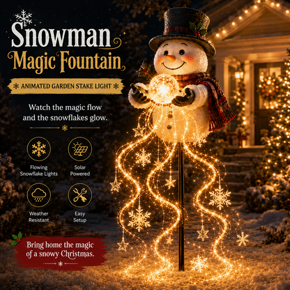 🎄49% OFF🎄 Snowman Magic Fountain™-Flowing Snowflake LED Christmas Garden Light❄️