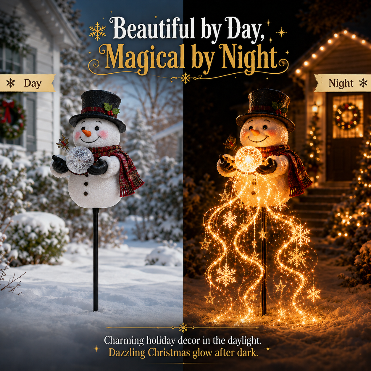 🎄49% OFF🎄 Snowman Magic Fountain™-Flowing Snowflake LED Christmas Garden Light❄️