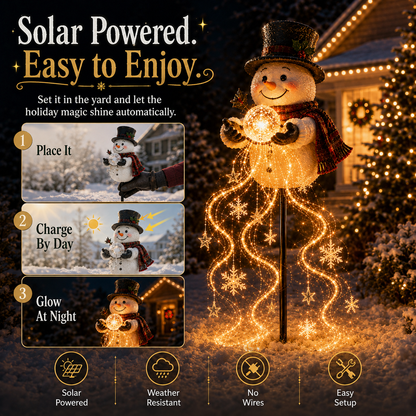 🎄49% OFF🎄 Snowman Magic Fountain™-Flowing Snowflake LED Christmas Garden Light❄️