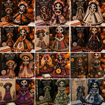 🔥50% Off Last Day - BUY 3 GET 1 FREE-Day of the Dead Patchwork Doll DIY Kit