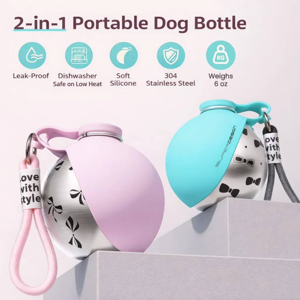 🔥50% OFF🔥2-in-1 Dog Water Bottle & Bowl – No Extra Bowl to Carry, Just Flip & Drink
