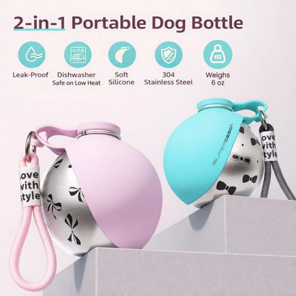 🔥50% OFF🔥2-in-1 Dog Water Bottle & Bowl – No Extra Bowl to Carry, Just Flip & Drink
