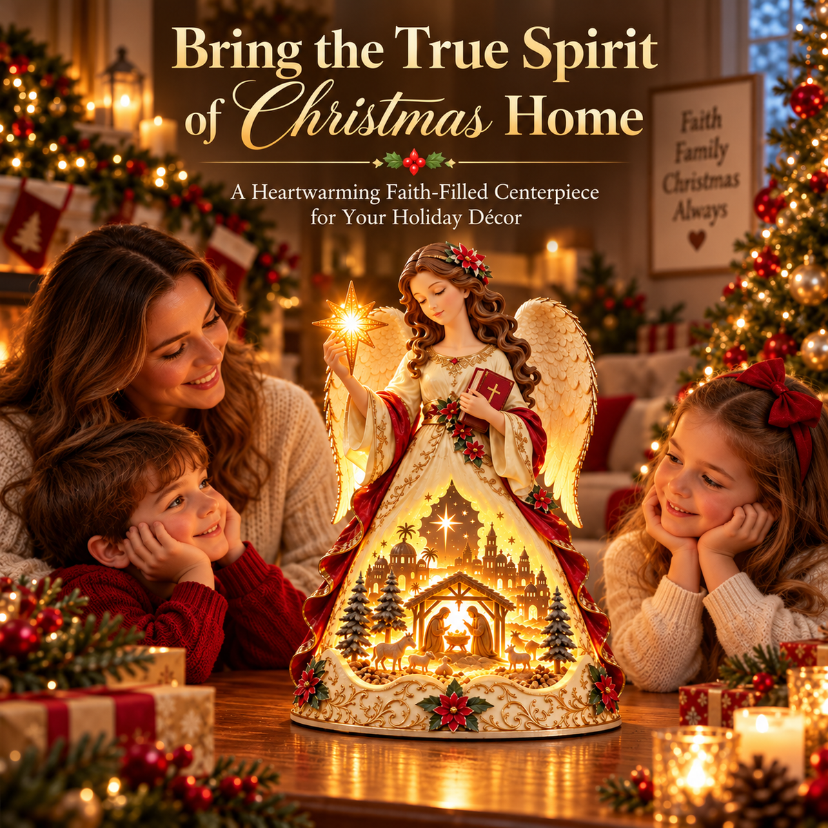 👼🪽Last Day 50% OFF ✨ Christmas Angel Nativity Light – Bring The True Meaning Of Christmas Home