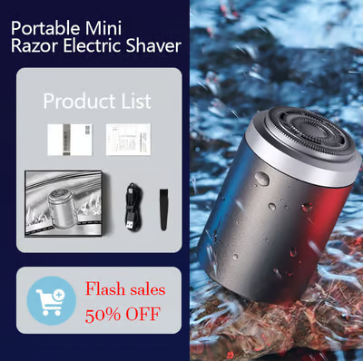 ⏰LAST DAY 57%OFF🔥Smart Mini Electric Shaver – LED Display, Waterproof & Portable