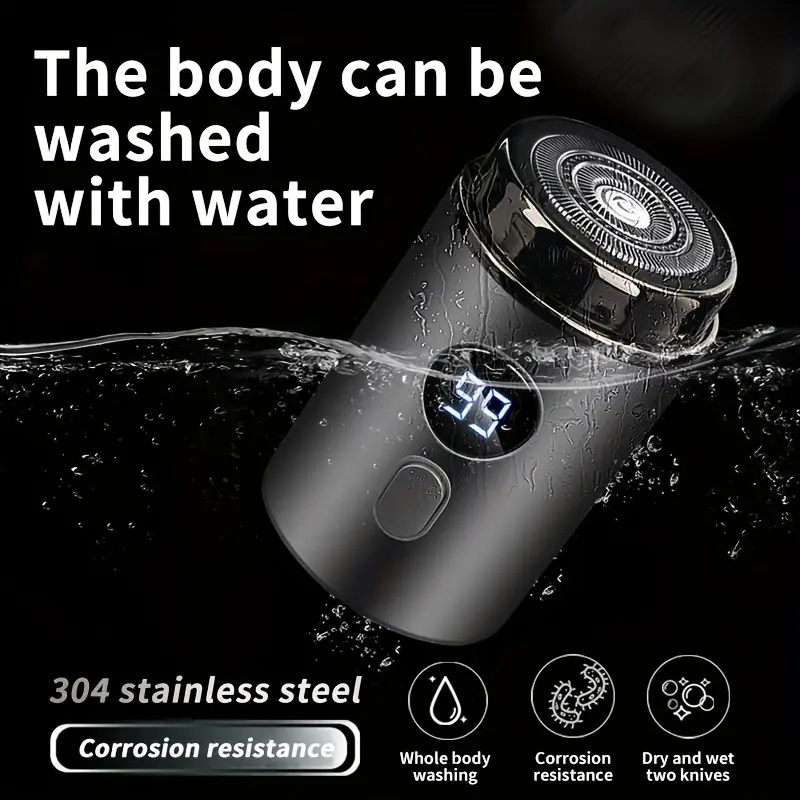 ⏰LAST DAY 57%OFF🔥Smart Mini Electric Shaver – LED Display, Waterproof & Portable
