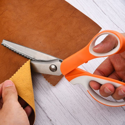 🥳2026 TOP PICK🥳 Pinking Shears Scissors – Stainless Steel, Ergonomic Cushioned Handles – Perfect for Sewing, Quilting & Scrapbooking! 🧵💨