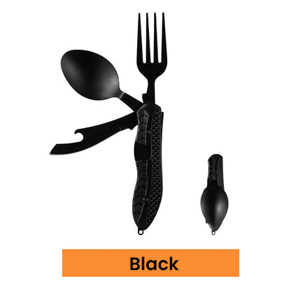 🍴 UP TO 50% OFF! ✨ 4-in-1 Folding Tableware Set – Compact, Stainless Steel, Multi-Tool ⛰️