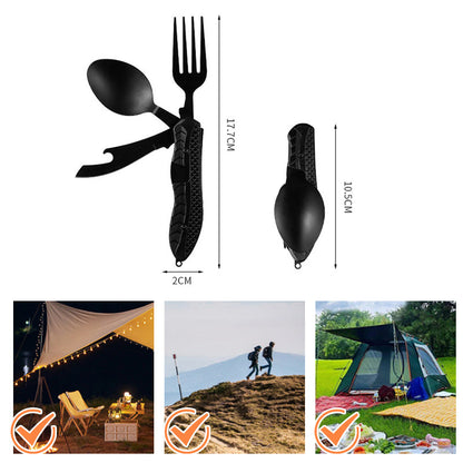 🍴 UP TO 50% OFF! ✨ 4-in-1 Folding Tableware Set – Compact, Stainless Steel, Multi-Tool ⛰️