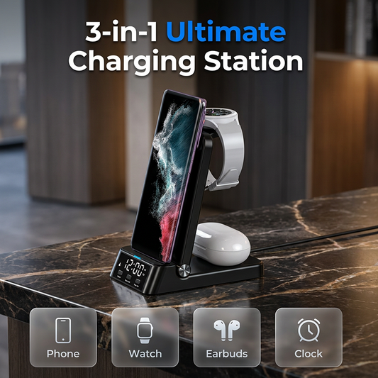 ⏳🔥REMISE DE 50 % POUR UNE DURÉE LIMITÉE ! 🌈Support de chargeur rapide sans fil 3-en-1