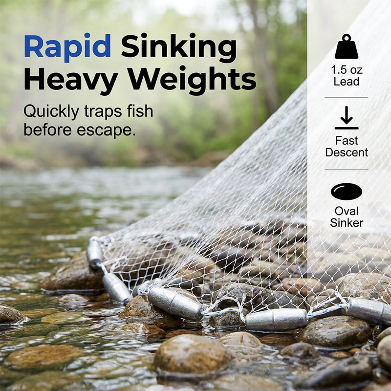⏰⌛50% OFF Today!🎣🐟Easy-Throw Cast Net – Heavy-Duty Mesh, Rapid Sinking & Versatile – For Freshwater & Saltwater