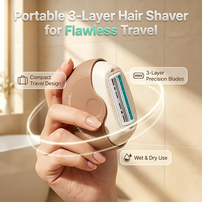 🥳2026 HOT SALE🥳💞50K+ SOLD!⏳✨Portable 3-Layer Hair Shaver with Rotating Cover