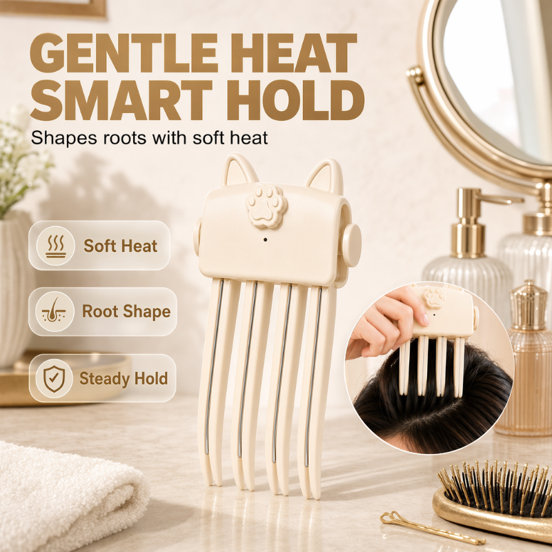 48K+ Sold - Wireless Heated Volumizing Root Lift Clip, Portable Travel Hair Styling Tool for Flat Fine Hair